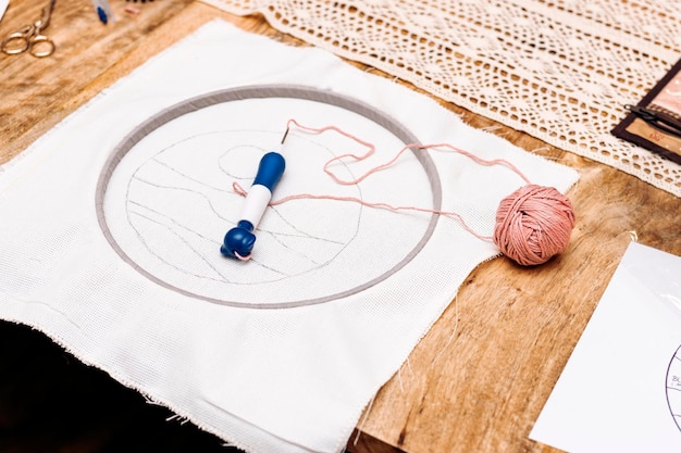 szkic procesu haftowania